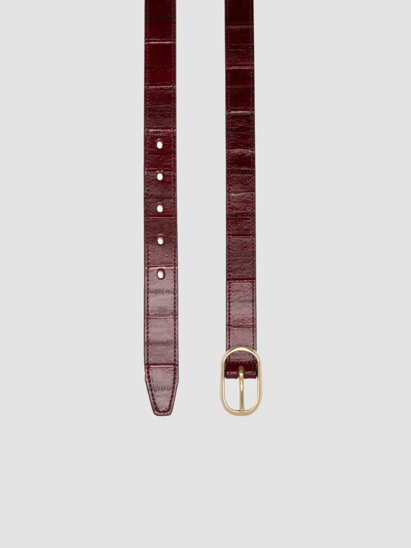 099 - Burgundy Leather Belt - Image 2
