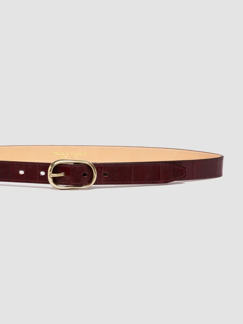 099 - Burgundy Leather Belt - Image 4