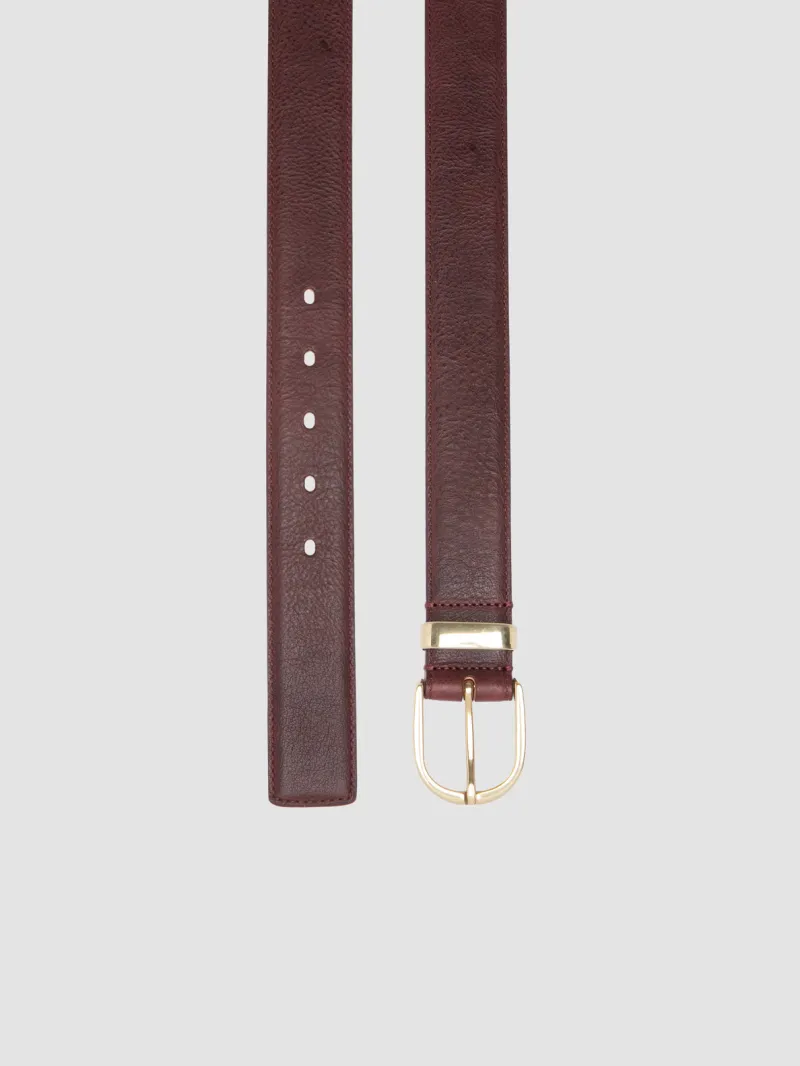 100 - Burgundy Leather Belt - Image 2
