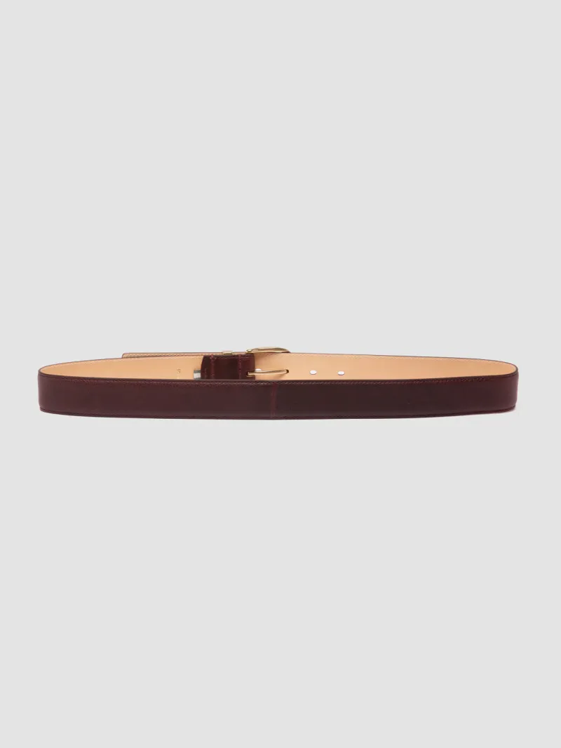 100 - Burgundy Leather Belt - Image 3