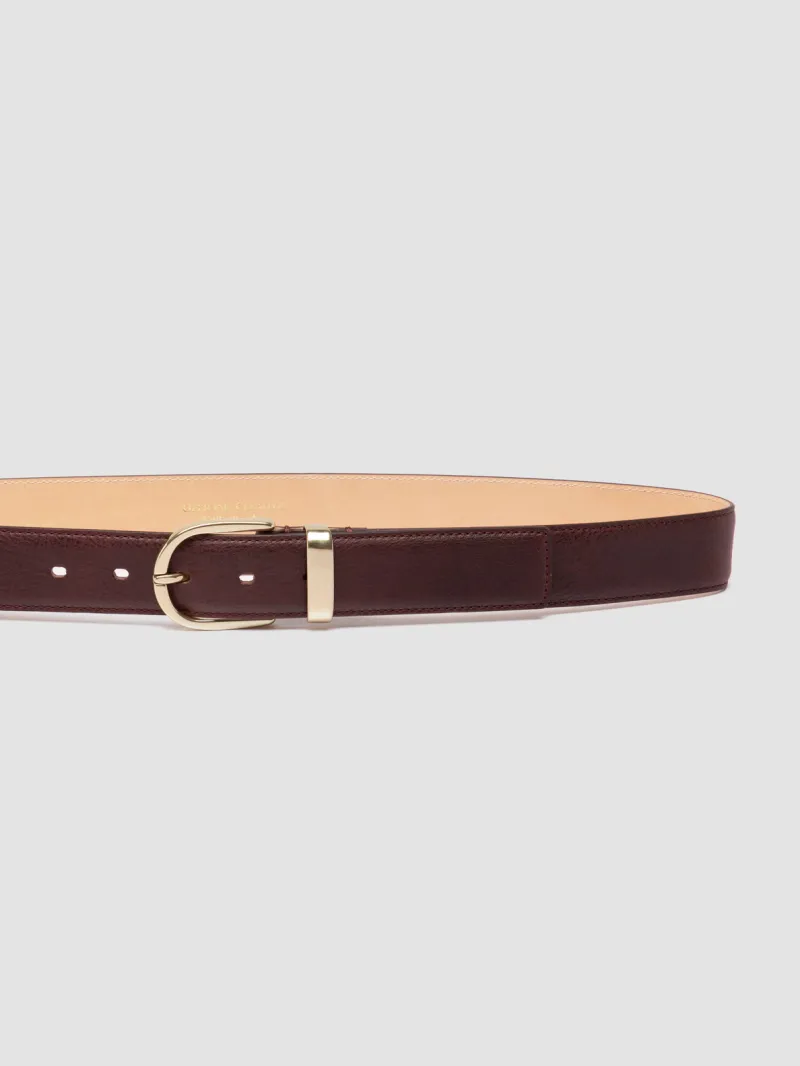 100 - Burgundy Leather Belt - Image 4