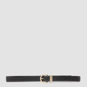 46 - Black Leather Belt