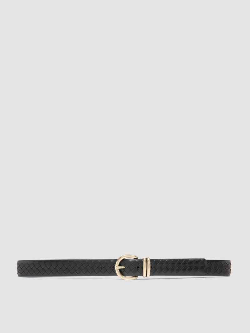 46 - Black Leather Belt