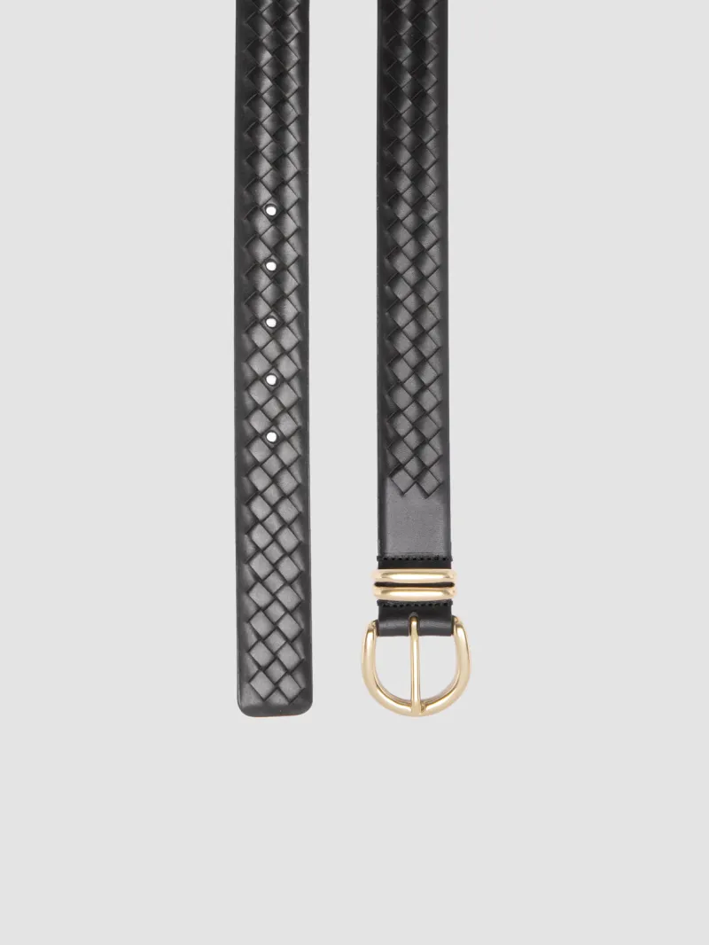 46 - Black Leather Belt - Image 2