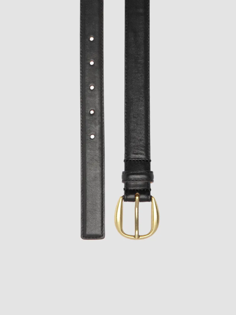 102 - Black Leather Belt - Image 2