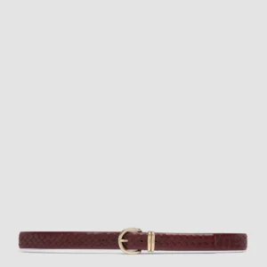 46 - Burgundy Leather Belt