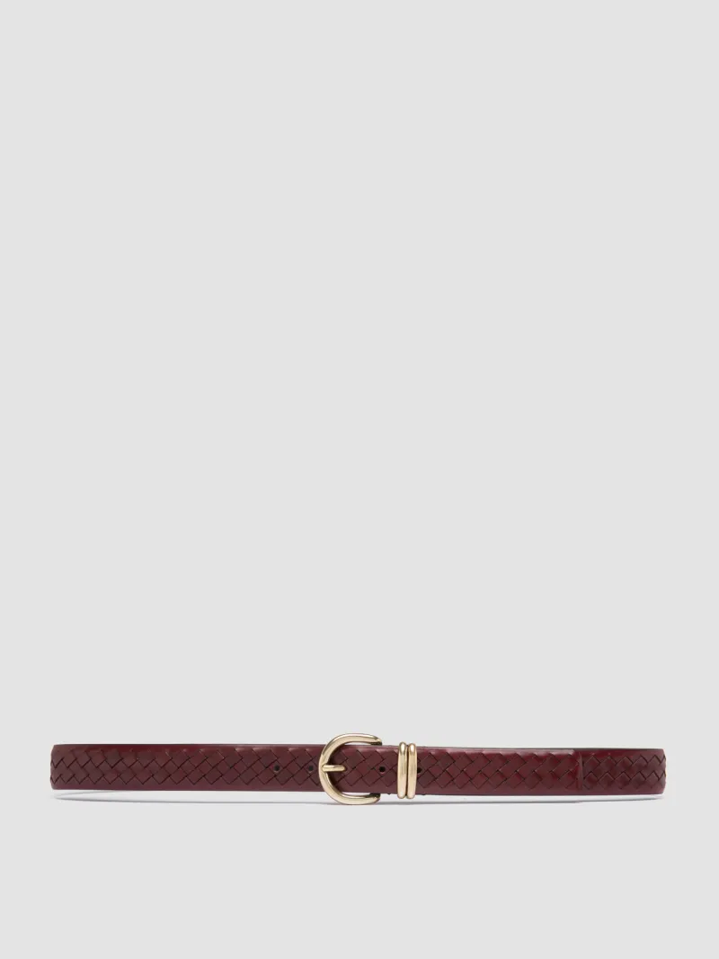 46 - Burgundy Leather Belt