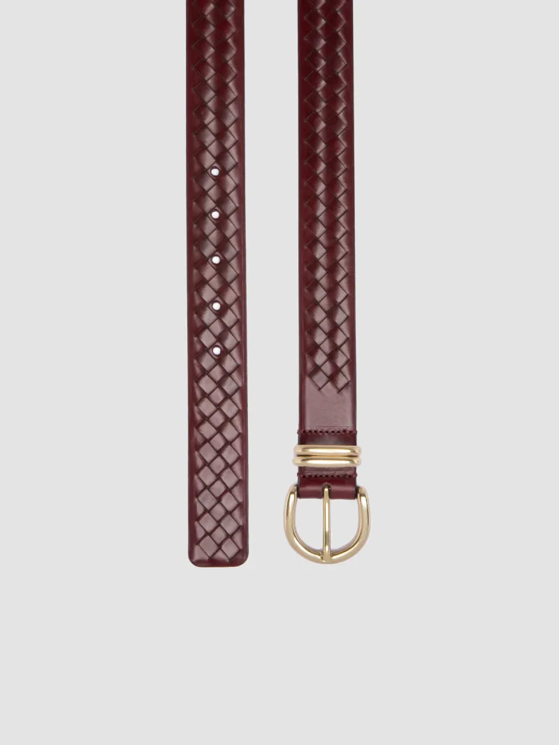 46 - Burgundy Leather Belt - Image 2