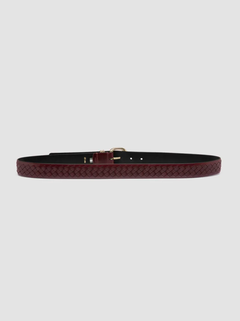 46 - Burgundy Leather Belt - Image 3